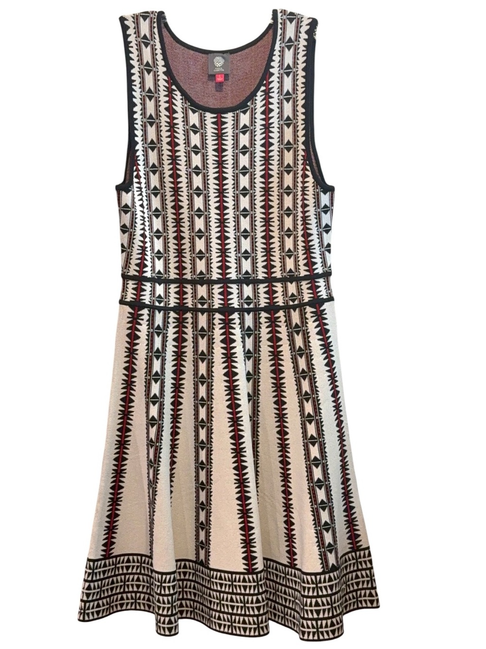 Vince Camuto Southwestern Tribal Aztec Sleeveless Size Large Knit Sweater Dress